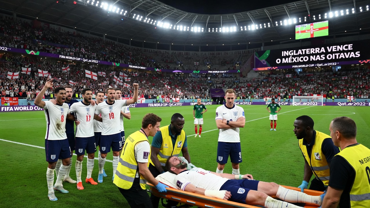 Inglaterra vence o México nas oitavas, mas Henderson sai de maca com lesão no pulso