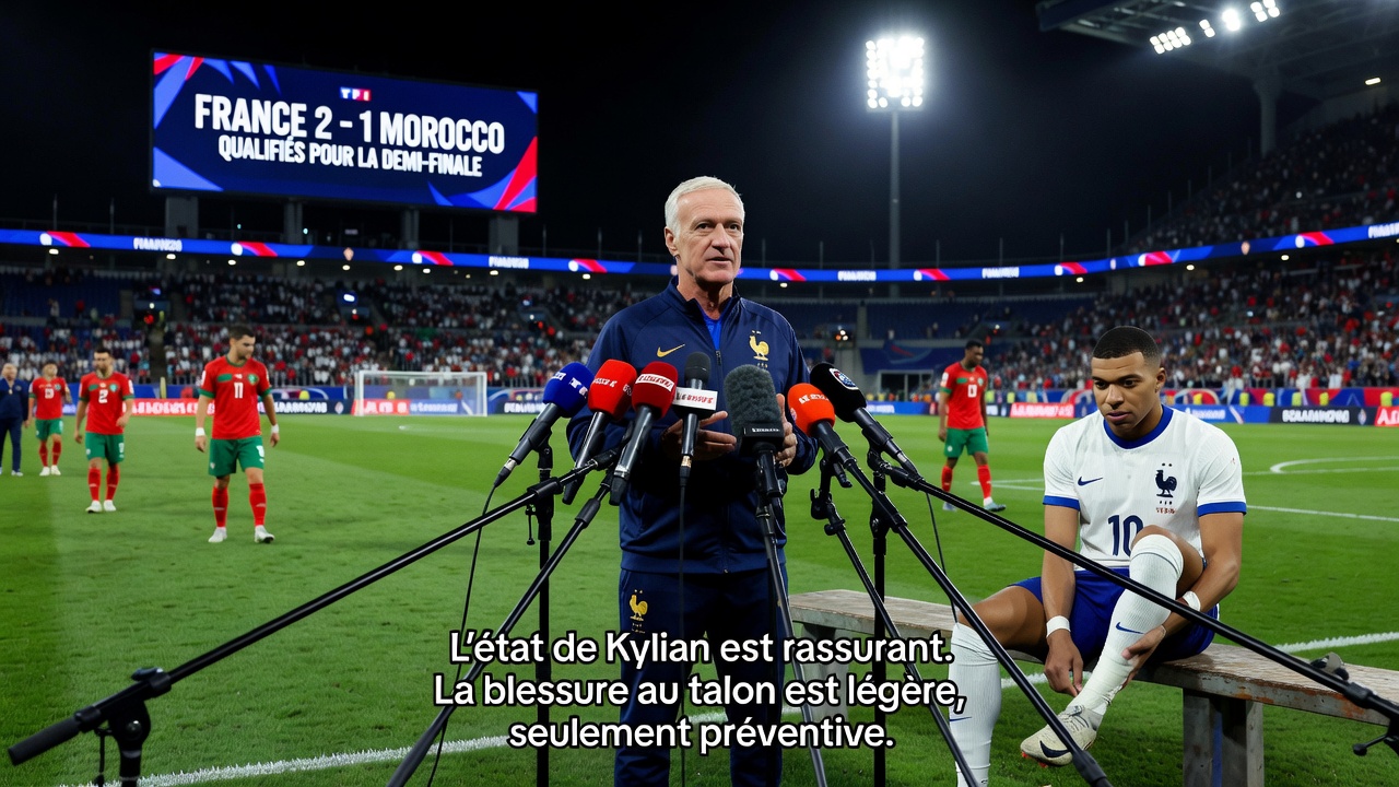 Deschamps acalma França: lesão de Mbappé no tornozelo é leve antes da semifinal